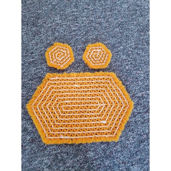 70s Yellow Hand Made Table Decor - Picture 1 of 2